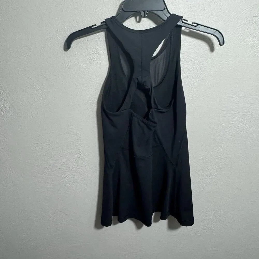 Lululemon Black Mesh Tank Top Size 4 Shelf Bra No Cups Racerback